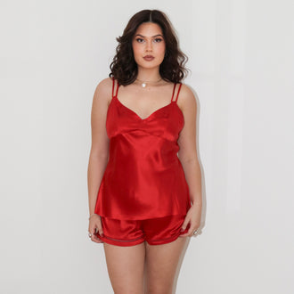 Ruby Red Bodice Cami - Silk Blvd Sleepwear