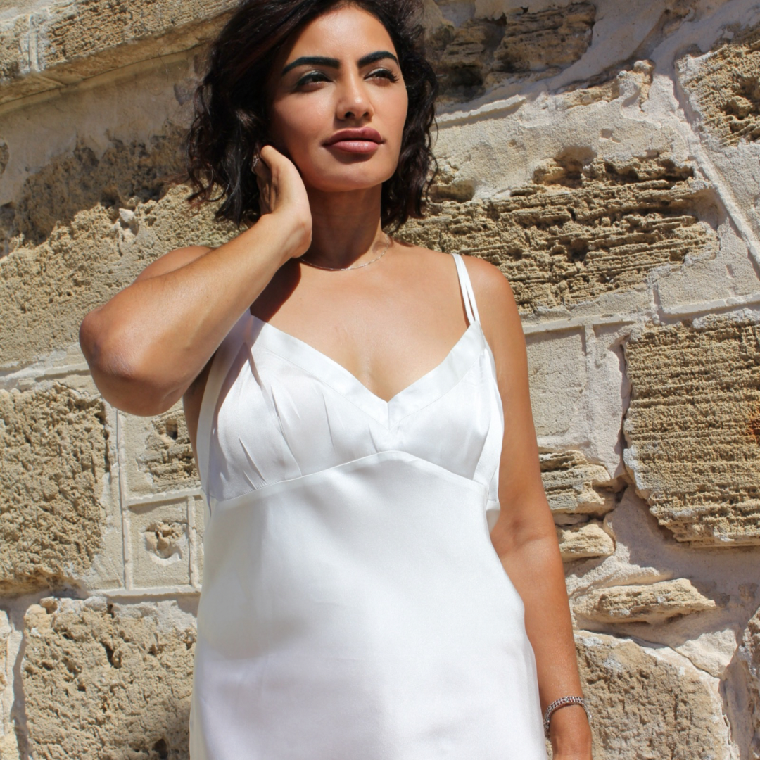 Ruby White bodice Cami - Silk Blvd Sleepwear